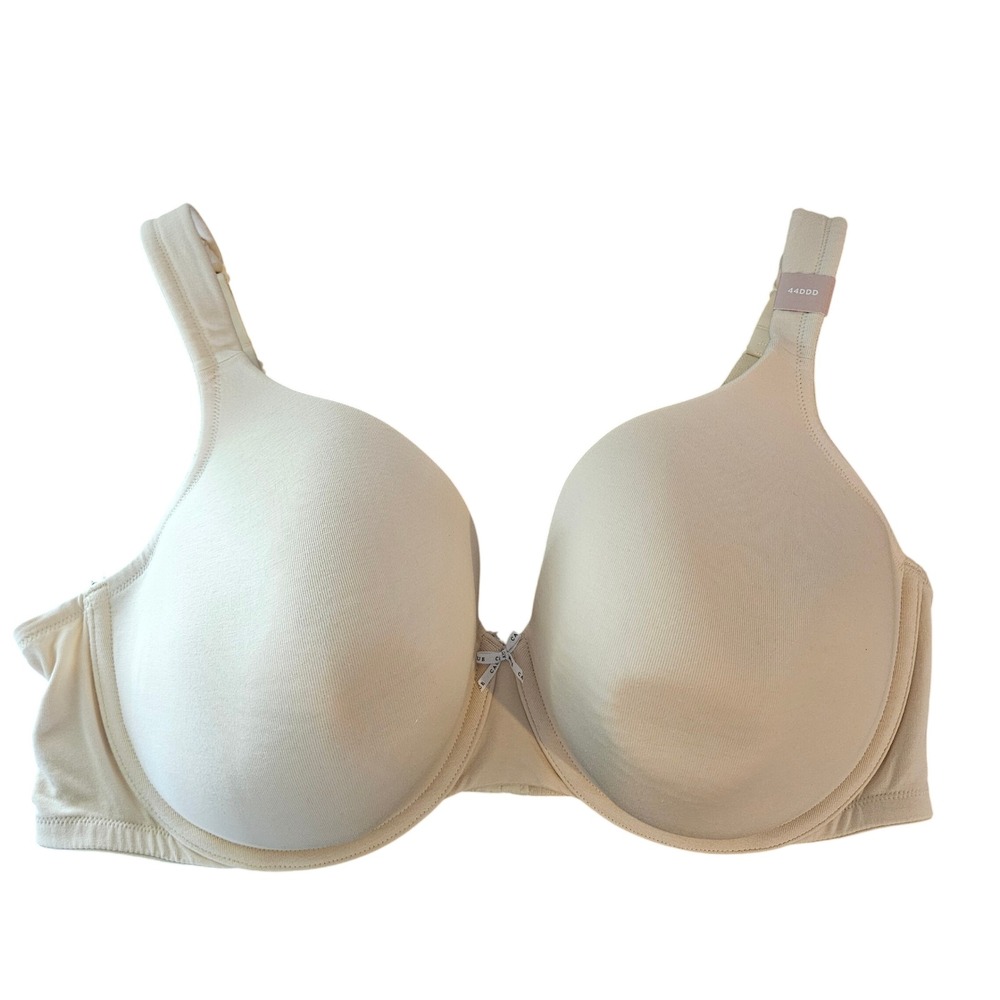 Cacique Beige Cotton Full Coverage Lightly‎ Lined Underwire Bra 44DDD NEW NWOT